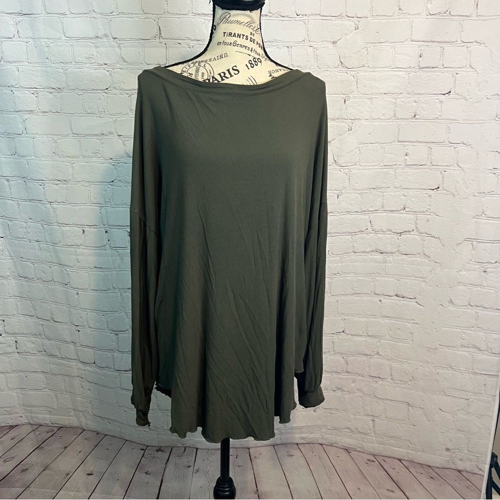 Free People Shimmy Shake Top Army size Medium